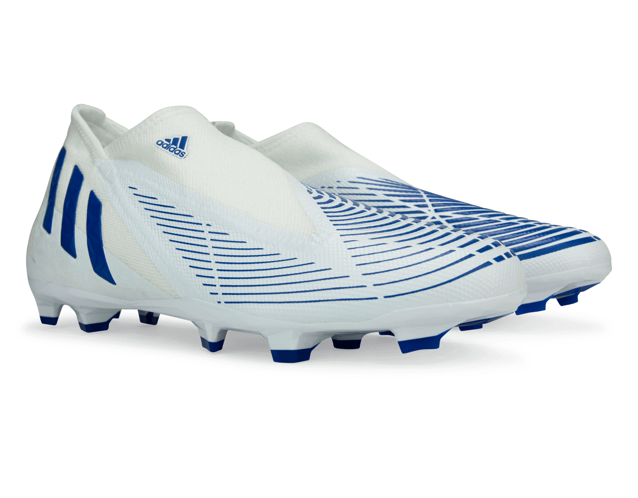adidas Men's Predator Edge.3 Laceless FG White/Hi-Res Blue