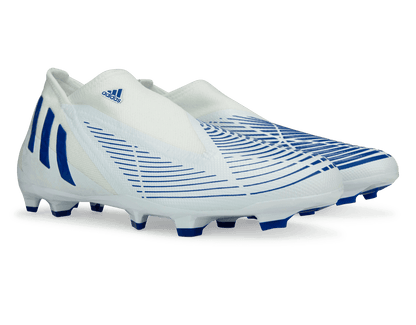 adidas Men's Predator Edge.3 Laceless FG White/Hi-Res Blue