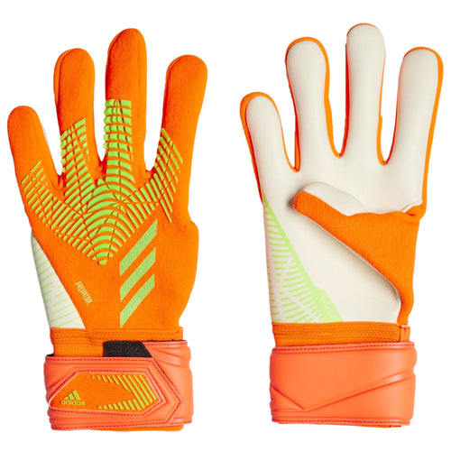 adidas Men's Predator Edge League Fingersave  Goalkeeper Gloves Solar Red/Solar Green