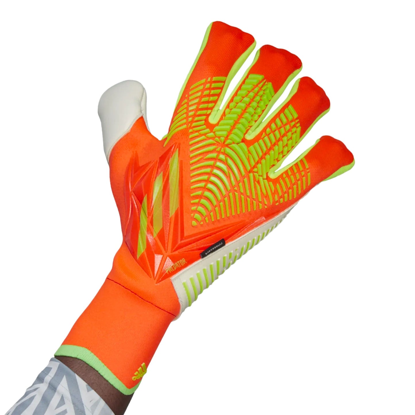 adidas Men's Predator Edge Pro Fingersave Goalkeeper Gloves Solar Red/Solar Green