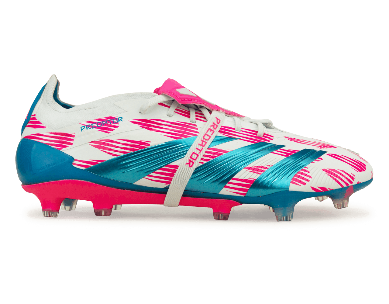 adidas Men's Predator Elite Foldover Tongue FG White/Blue/Pink