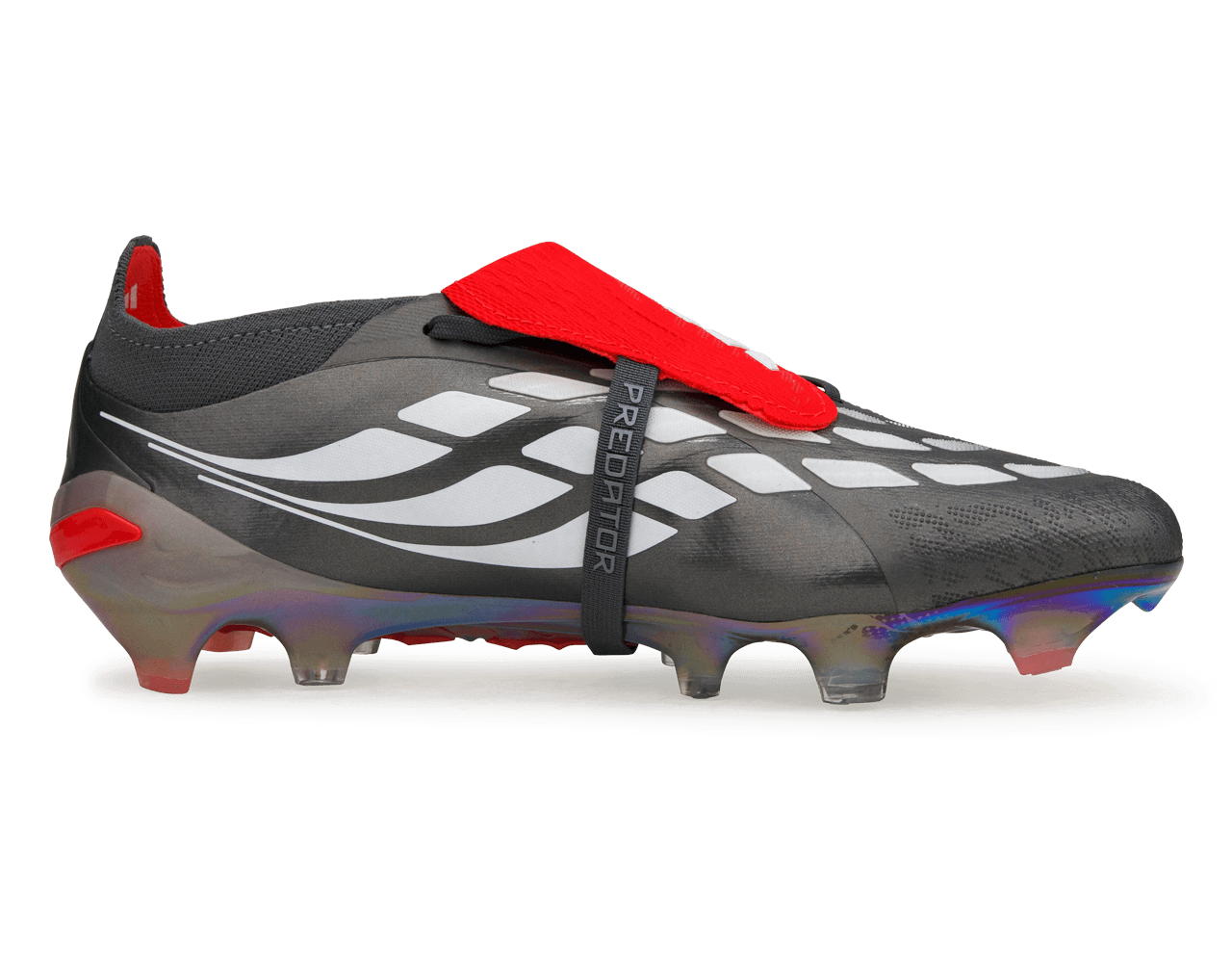 adidas Men's Predator Elite Foldover Tongue FG Iron Metallic/Red