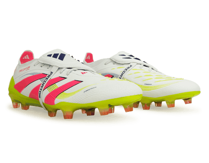 adidas Men's Predator Elite Foldover Tongue FG White/Pink/Lemon
