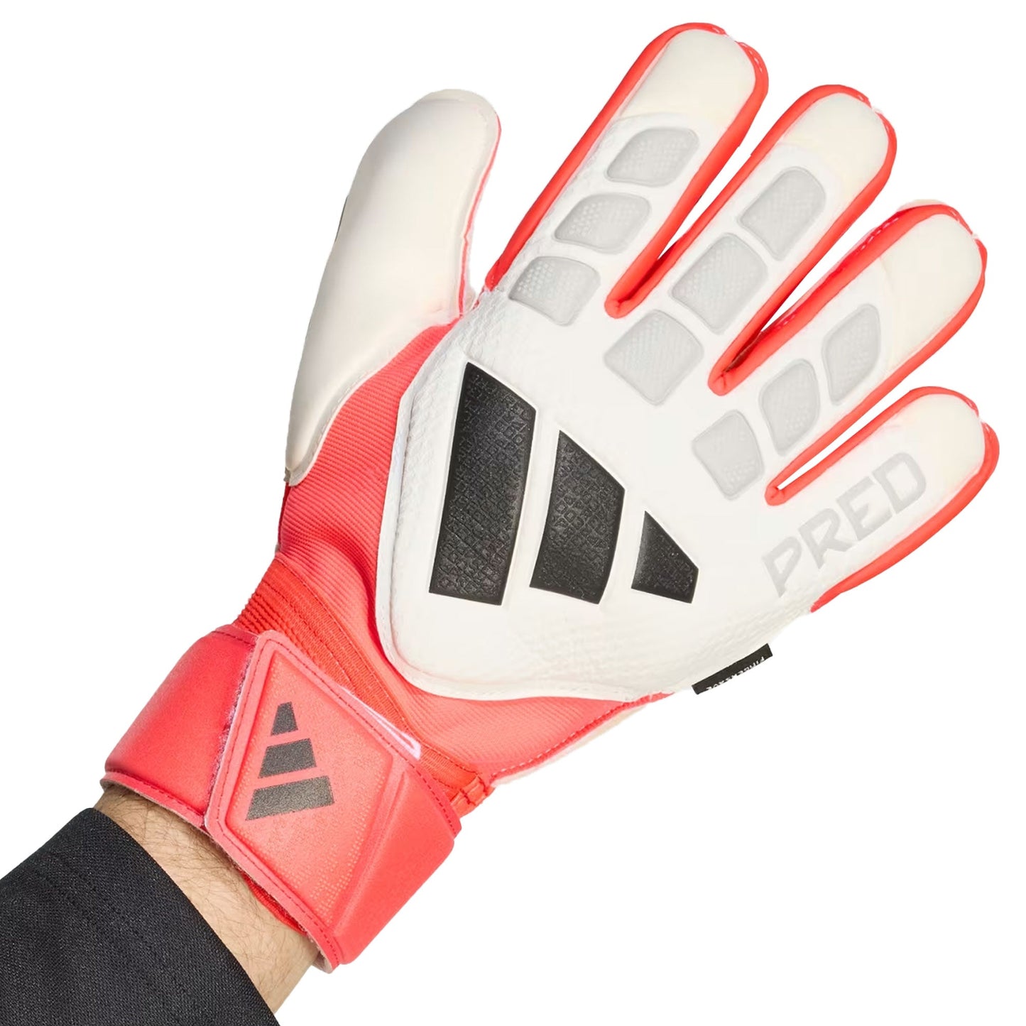 adidas Men's Predator Match Fingersave Goalkeeper Gloves White/Red/Black