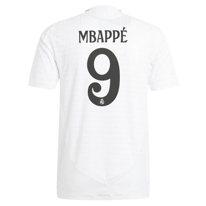 adidas Men's Real Madrid 2024/25 Authentic Home Jersey w/ Mbappe #9 Printing