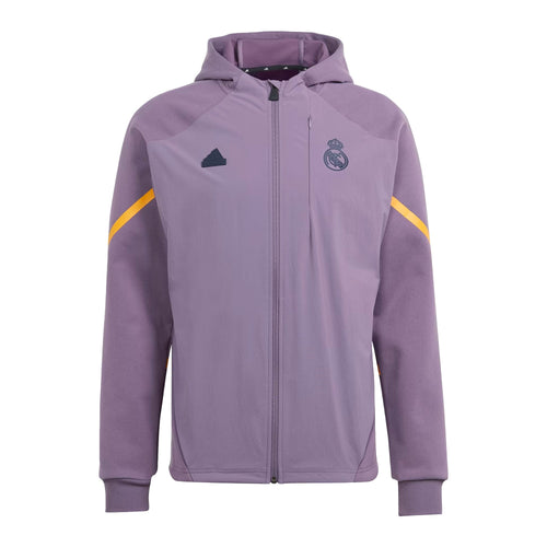 adidas Men's Real Madrid Designed For GameDay 2023/24 Full-Zip Hoodie Shadow Violet