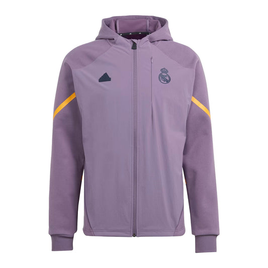 adidas Men's Real Madrid Designed For GameDay 2023/24 Full-Zip Hoodie Shadow Violet