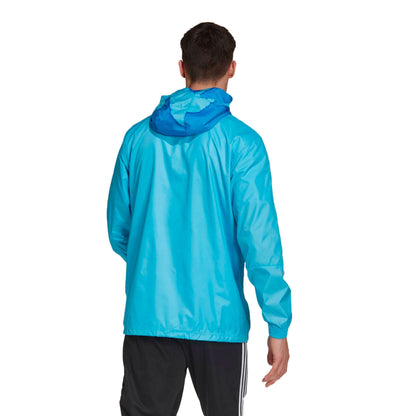 adidas Men's Real Madrid 2021 Windbreaker Bright Cyan