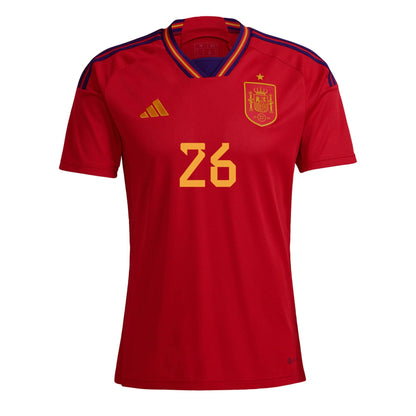 adidas Men's Spain 2022/23 Home Jersey w/ Pedri #26 Printing