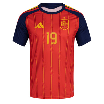adidas Men's Spain World Cup 2026 Home Jersey w/ Lamine Yamal #19 Printing