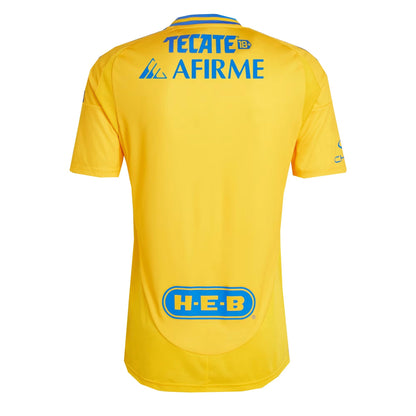 adidas Men's Tigres UANL 2024/25 Home Jersey Yellow Gold/Blue