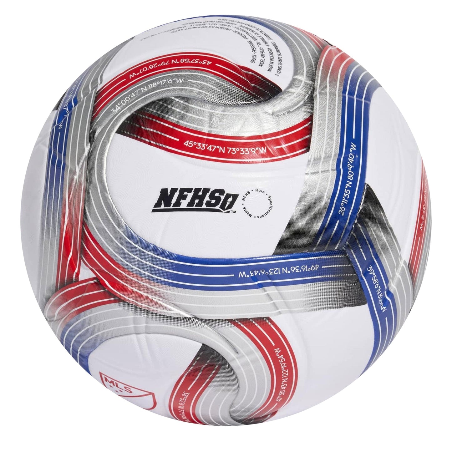 adidas MLS League 2026 NFHS Ball White/Royal Blue/Red