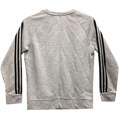 adidas Women's 3 Stripe Fleece Crew Sweatshirt Grey/Black