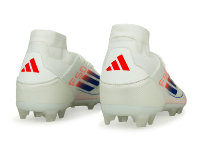 adidas Women's F50 League Mid-Cut FG/MG White/Lucid Blue