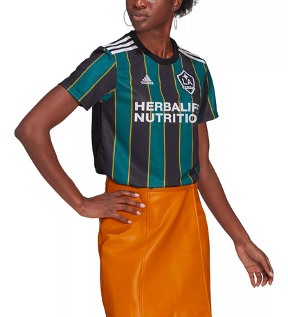 adidas Women's LA Galaxy 2021/22 Away Jersey Black/Tech Green