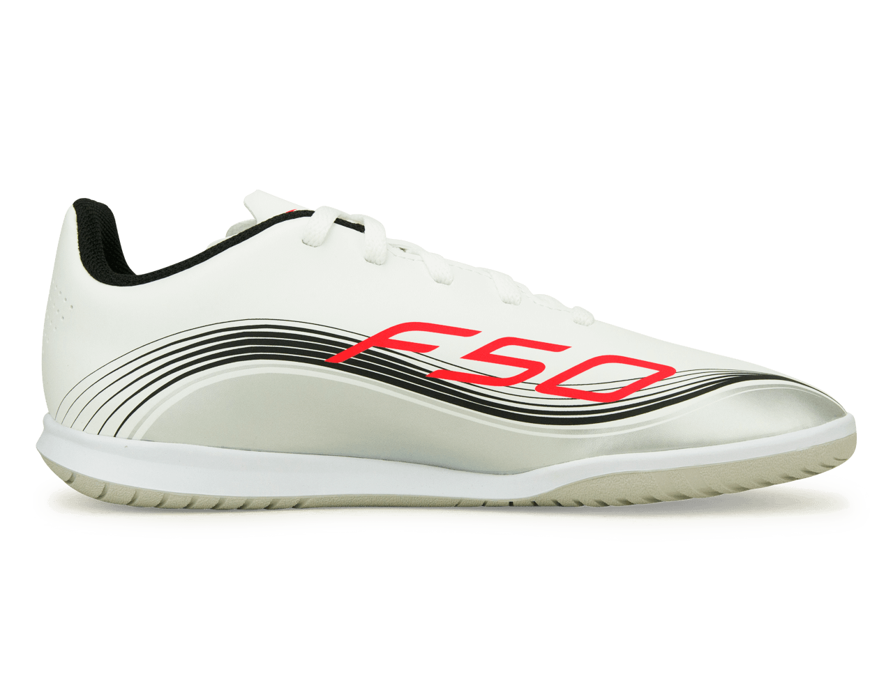 adidas Kids F50 Club Messi IN White/Red/Silver