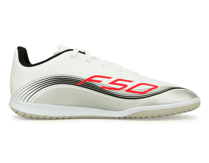 adidas Kids F50 Club Messi IN White/Red/Silver