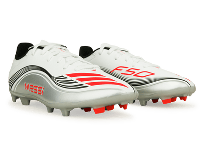 adidas Kids Messi F50 League FG/MG White/Red/Silver