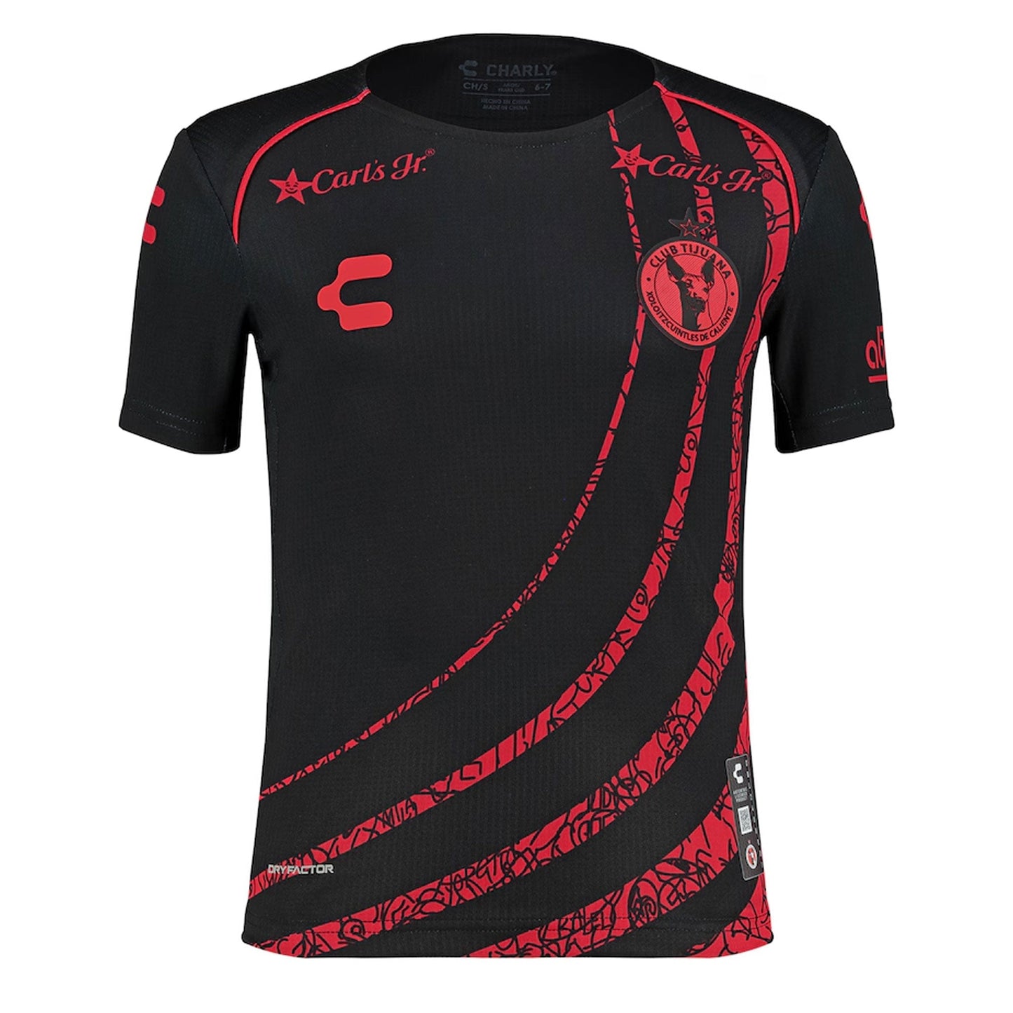 Charly Kids Xolos De Tijuana 2024/25 Authentic Home Jersey Black/Red