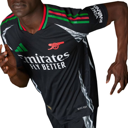 adidas Men's Arsenal 2024/25 Authentic Away Jersey Black/Green