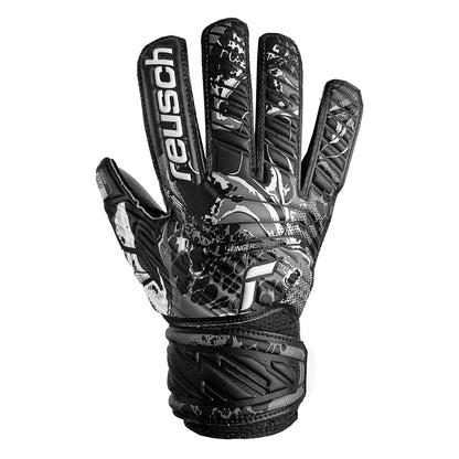 Reusch Kids Attrakt Solid Fingersave Goalkeeper Gloves Black/White