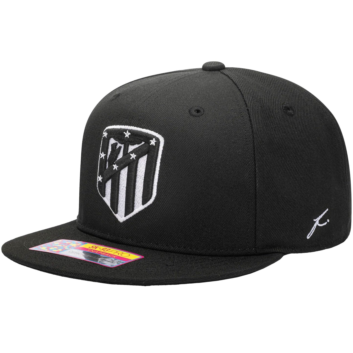 Fan Ink Atletico Madrid Snapback Hat Black/Silver