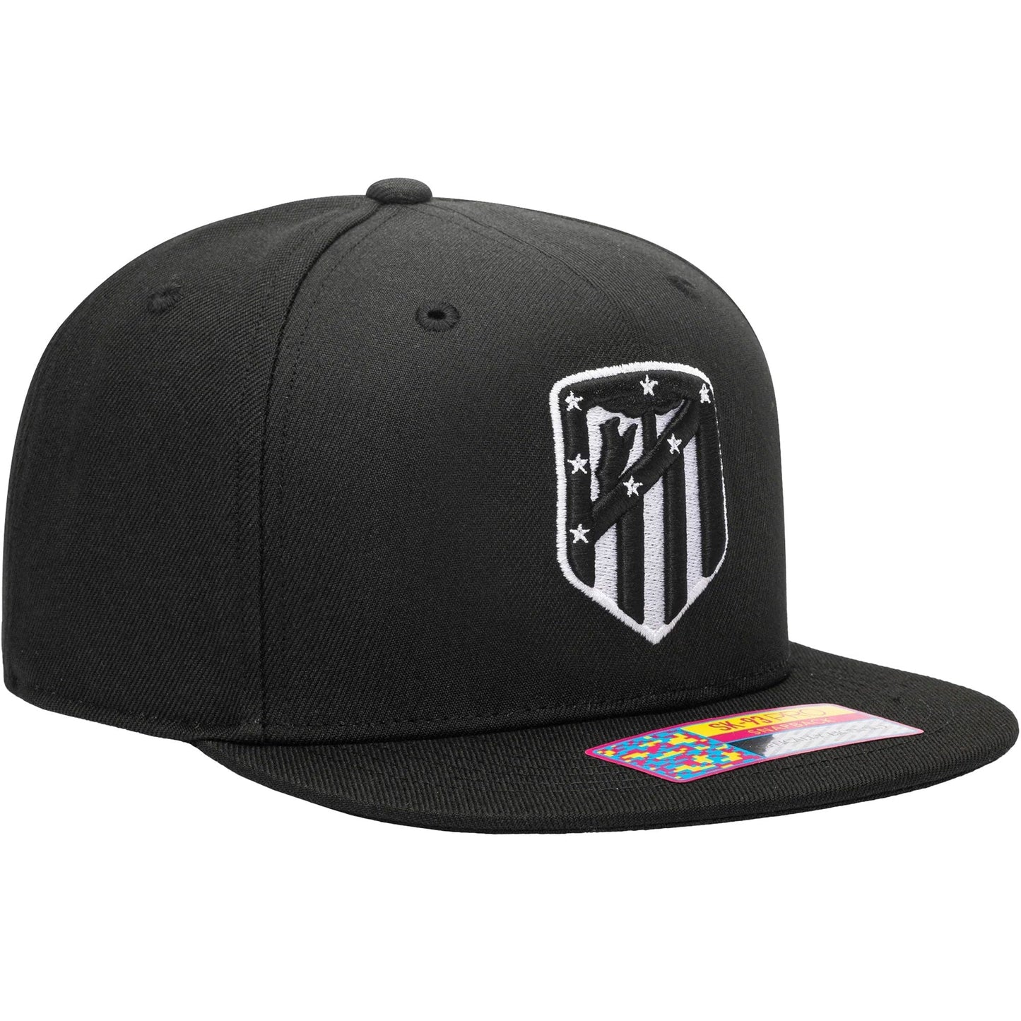 Fan Ink Atletico Madrid Snapback Hat Black/Silver