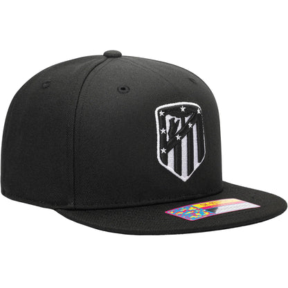 Fan Ink Atletico Madrid Snapback Hat Black/Silver