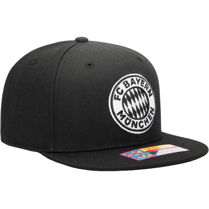Fan Ink FC Bayern Munich Hit Snapback Hat Black/Silver