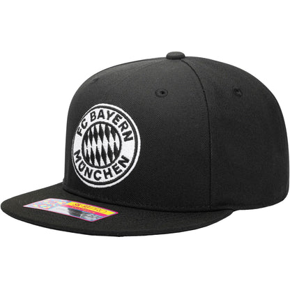Fan Ink FC Bayern Munich Hit Snapback Hat Black/Silver