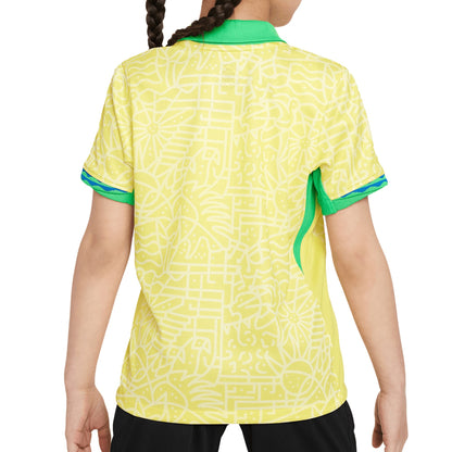 Nike Brazil 2024/25 Little Kids Home Jersey Yellow/Green