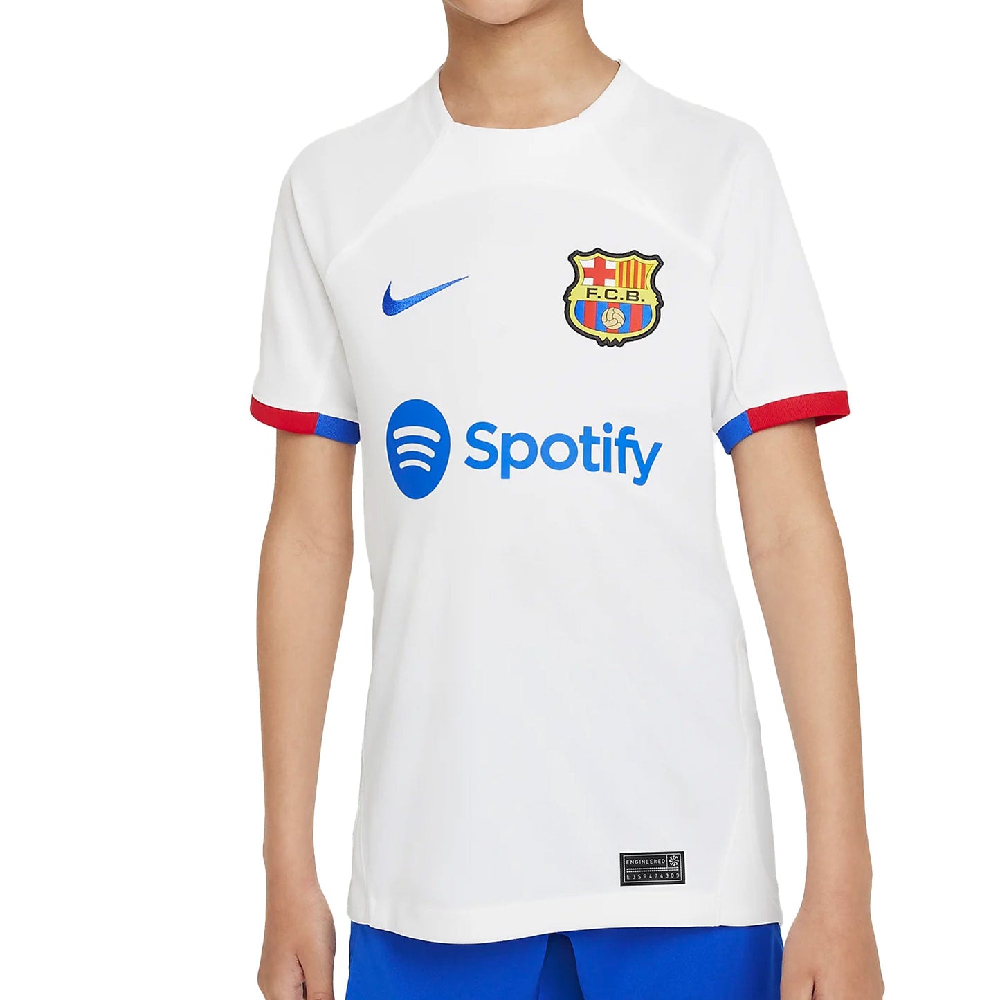 Nike Kids FC Barcelona 2023/24 Away Jersey White/Blue