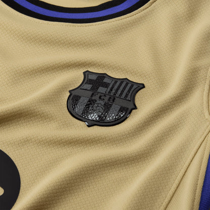 Nike Kids FC Barcelona 2025/26 Away Jersey Team Gold/Persian Violet/Black