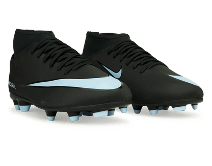 Nike Kids Zoom Mercurial Superfly 10 Club FG/MG Black/Ice Blue
