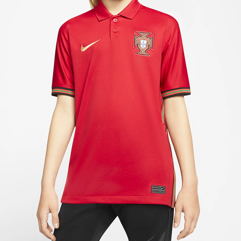 Nike Kids Portugal 20/21 Home Jersey Gym Red/MetallicGold