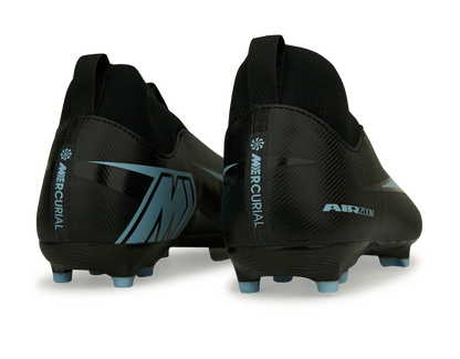 Nike Kids Zoom Mercurial Superfly 10 Academy FG/MG Black/Ice Blue