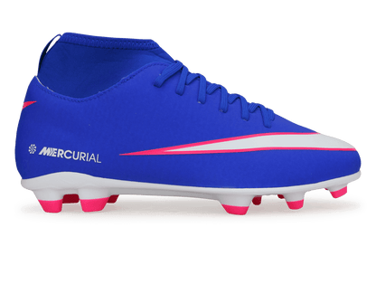 Nike Kids Zoom Mercurial Superfly 10 Club FG/MG Racer Blue/White