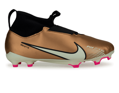 Nike Kids Zoom Mercurial Superfly 9 Academy FG/MG Metallic Copper