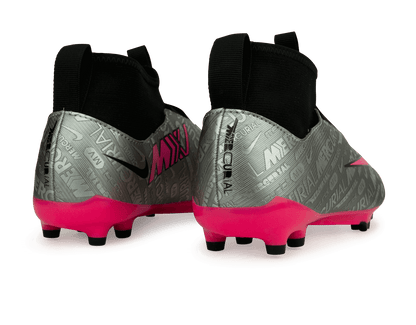 Nike Kids Zoom Mercurial Superfly 9 Academy XXV FG/MG Silver/Pink