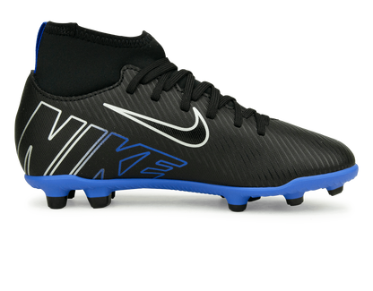 Nike Kids Zoom Mercurial Superfly 9 Club FG/MG Black/Blue