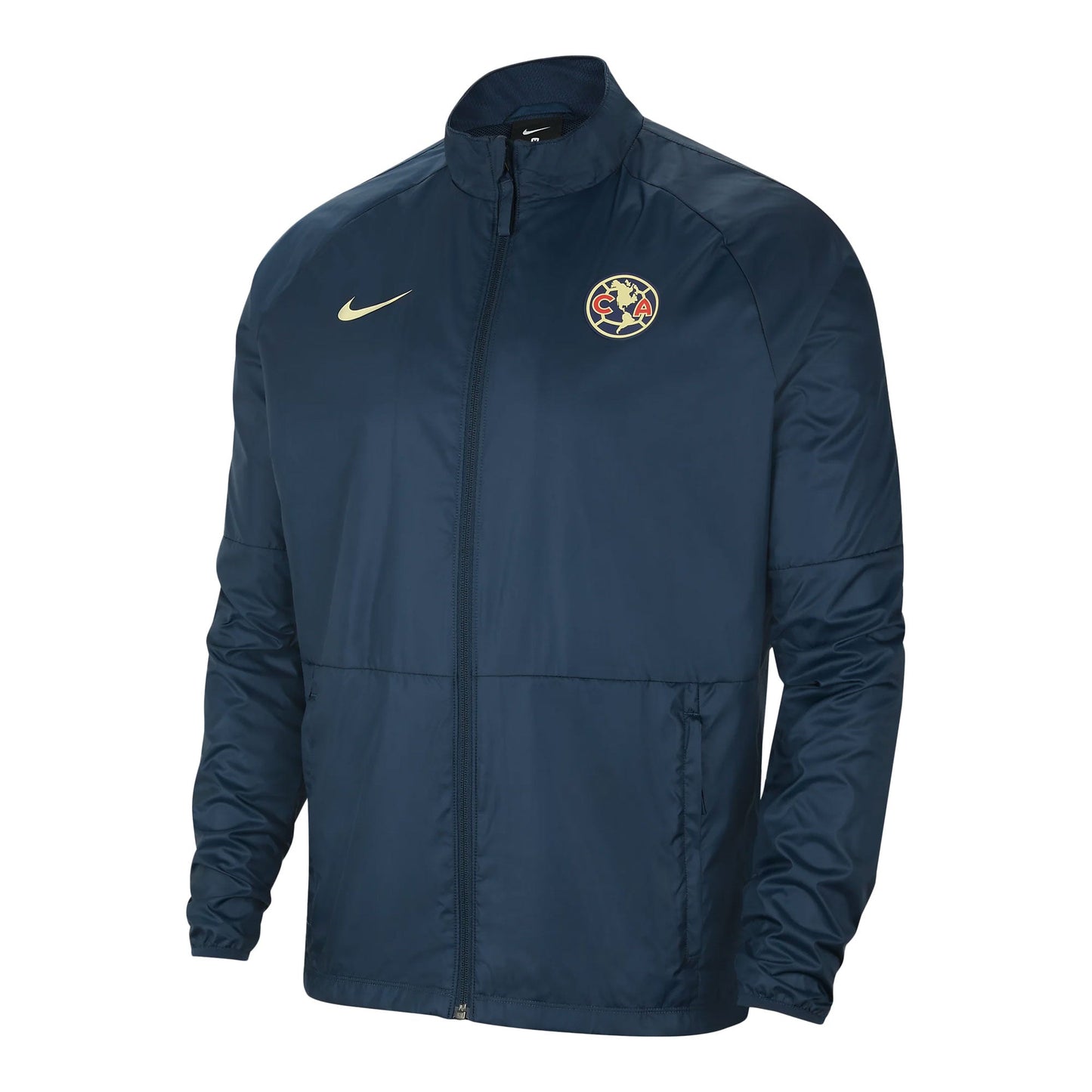 Nike Men's Club America Repel Academy AWF Jacket Armory Navy/Lemon Chiffon