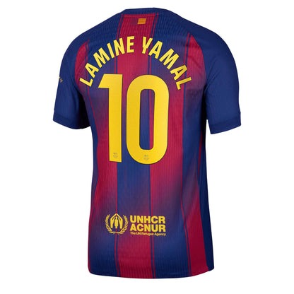 Nike Men's La Liga FC Barcelona 2025/26 Dri-FIT ADV Home Jersey w/ Lamine Yamal #10 Printing