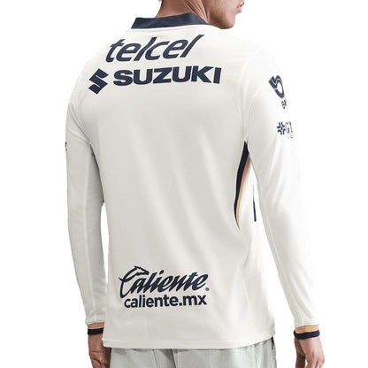 Nike Men's Pumas UNAM Long Sleeve 2025/26 Home Jersey White/Gold/Navy