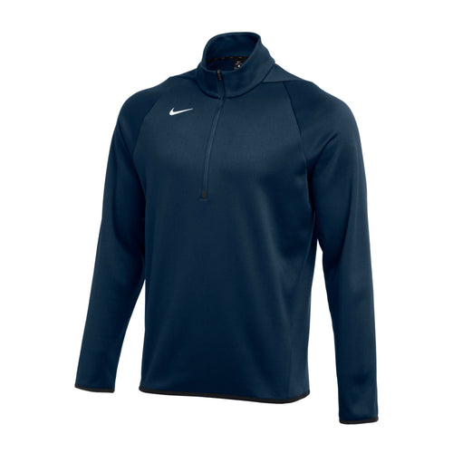 Nike Men's Therma Long Sleeve 2/4 Zip Pullover Top Navy/White