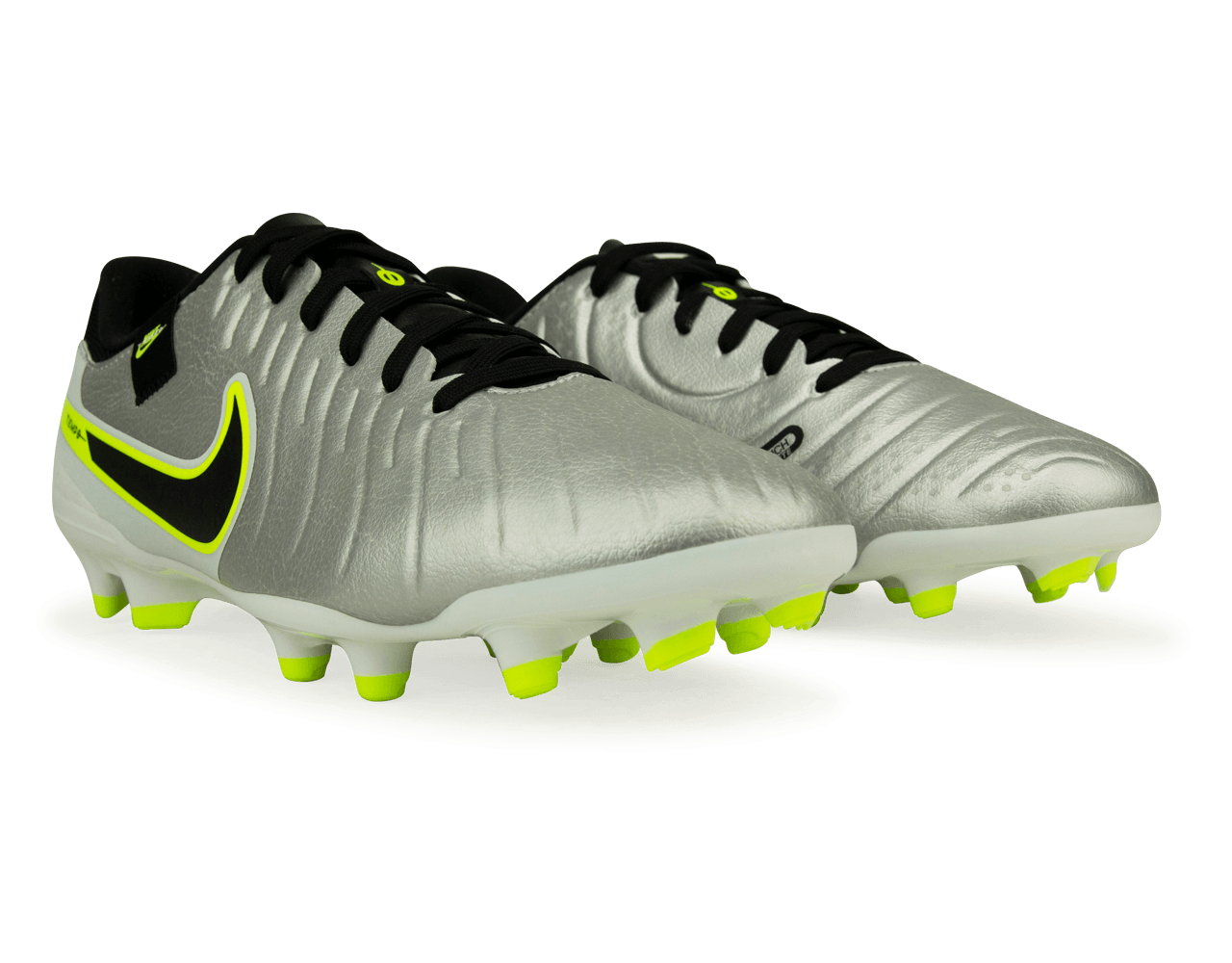 Nike Men's Tiempo Legend 10 Academy FG/MG Silver/Black/Volt