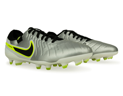 Nike Men's Tiempo Legend 10 Pro FG Silver/Black/Volt