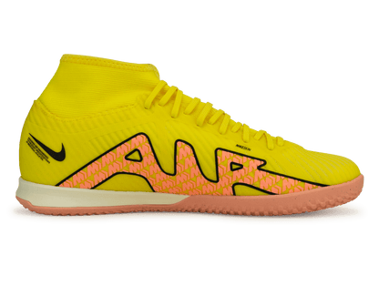 Nike Men's Zoom Mercurial Superfly 9 Academy IC Yellow Strike/Sunset Glow