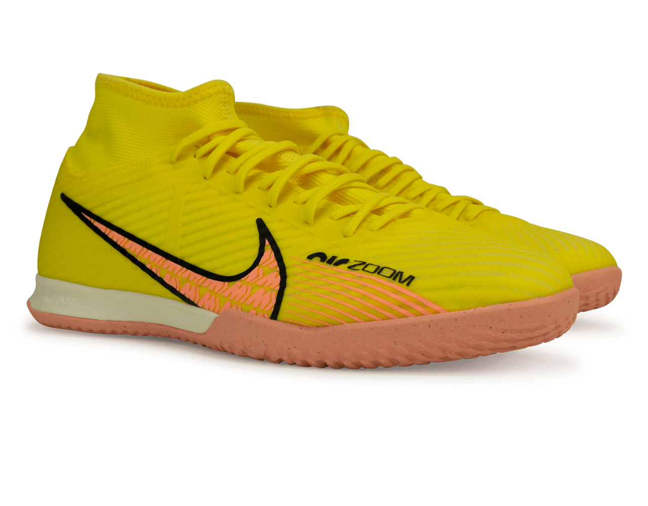 Nike Men's Zoom Mercurial Superfly 9 Academy IC Yellow Strike/Sunset Glow