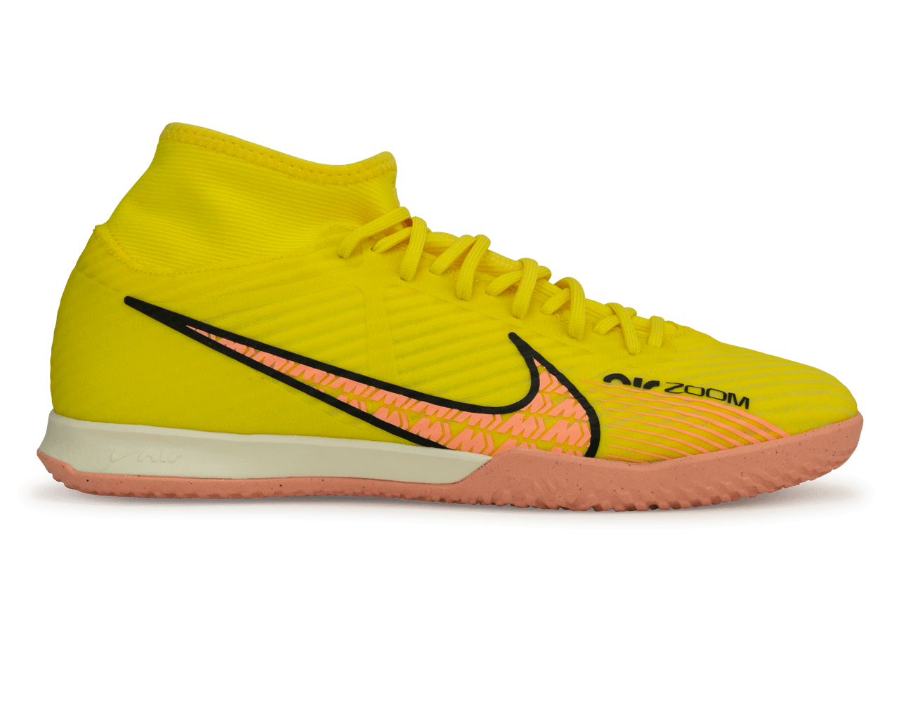 Nike Men's Zoom Mercurial Superfly 9 Academy IC Yellow Strike/Sunset Glow