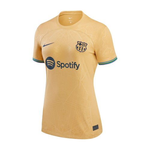 Nike Women's FC Barcelona 2022/23 Away Jersey Club Gold/Obsidian